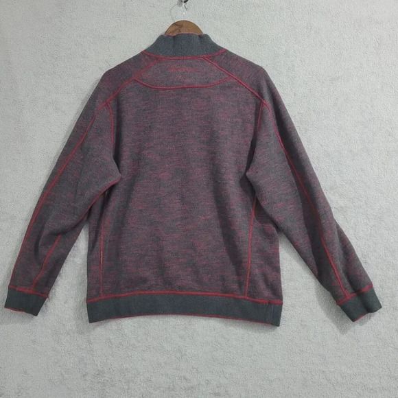 Tommy Bahama Mens Reversible Half-Zip Pullover Sweatshirt L Cotton Blend 21PT - Picture 2 of 8